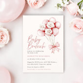 Roze Gingham Strik Baby Shower Brunch Uitnodiging