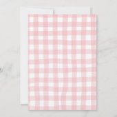 Roze Gingham Strik Babyshower Kaart (Achterkant)