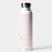 Roze Gingham Strik Monogram Waterfles (Links)