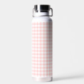Roze Gingham Strik Monogram Waterfles (Achterkant)