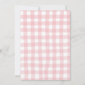 Roze Gingham Strik Roos Wafel Verjaardagsbrunch Kaart (Achterkant)