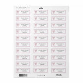 Roze Gingham Strik Roze Retouradres Etiket (Full Sheet)