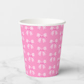 Roze Gingham Strik Verjaardagsfeestje Papieren Bekers (Achterkant)