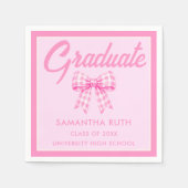 Roze Gingham Strikers Afstudeerfeest Servet (Voorkant)