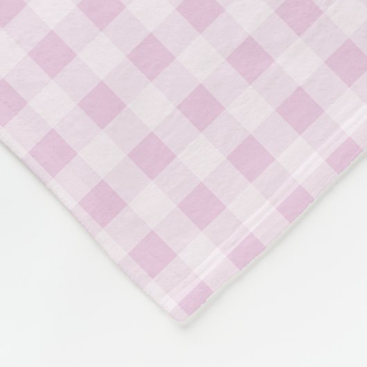 Roze Gingham Suikerspin Fleece Deken (Hoek)