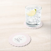 Roze Gingham Swan Baby shower Onderzetter (Insitu)