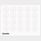 Roze Gingham Swan Baby shower Ronde Sticker (Vel)