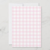 Roze Gingham Teddybeer Beary Eerste Verjaardag Kaart (Achterkant)
