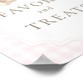 Roze Gingham Teddybeer Favorieten & Cadeautjes Poster (Hoek)