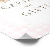 Roze Gingham Teddybeer Kaarten & Cadeaus Poster (Hoek)