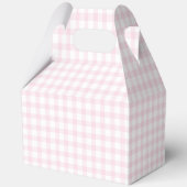 Roze Gingham Teddybeer Neutrale Baby Shower Bedankdoosjes (Achterkant)