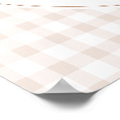 Roze Gingham Teddybeer Neutrale Baby Shower Poster (Hoek)