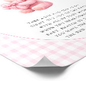 Roze Gingham Teddybeer Neutrale Baby Shower Poster (Hoek)