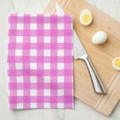 Roze gingham theedoek (Quarter Fold)