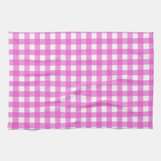 Roze gingham theedoek (Horizontaal)
