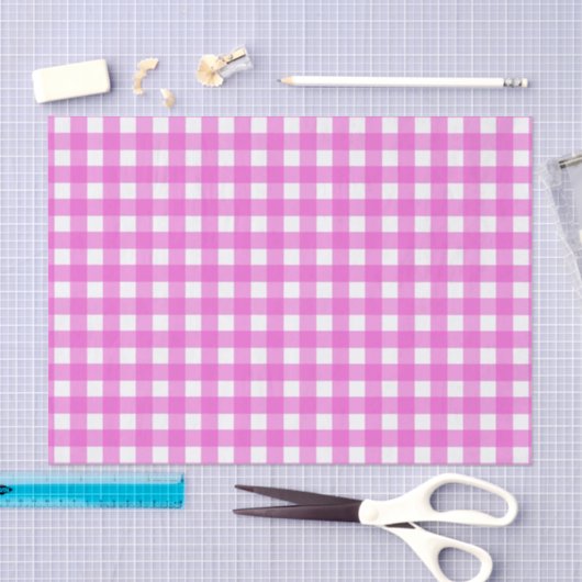 Roze gingham tissuepapier (Craft)