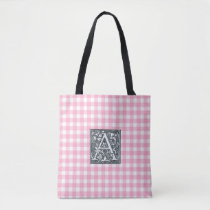 roze gingham - tote bag