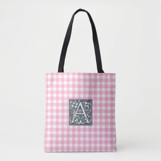 roze gingham - tote bag (Voorkant)