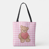 roze gingham - tote bag (Achterkant)