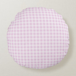 Roze Gingham van Suikerspin Rond Kussen