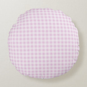 Roze Gingham van Suikerspin Rond Kussen