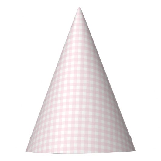 Roze gingham verjaardag feesthoedjes (Voorkant)