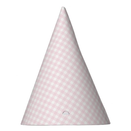 Roze gingham verjaardag feesthoedjes (Rechts)