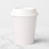 Roze Gingham Vintage Papieren Bekers (Voorkant)