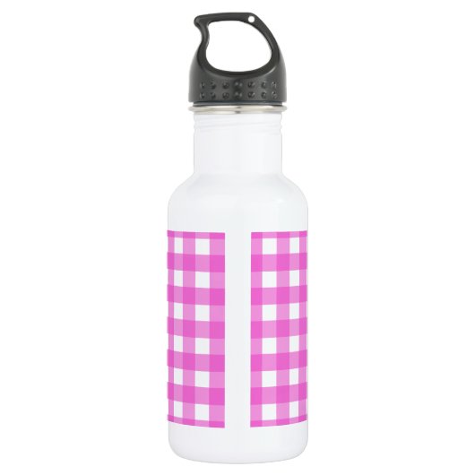 Roze gingham waterfles (Achterkant)
