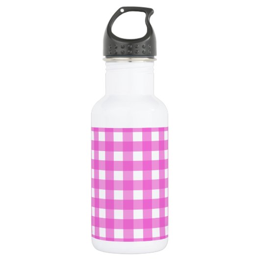 Roze gingham waterfles (Voorkant)