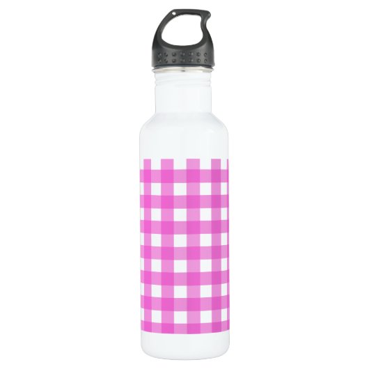 Roze gingham waterfles  (Voorkant)