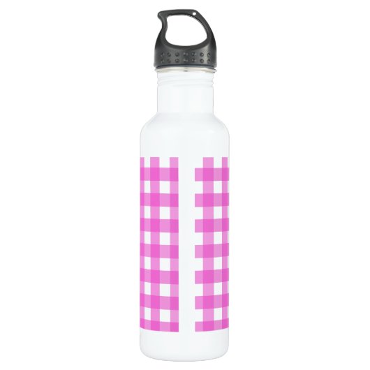 Roze gingham waterfles  (Achterkant)