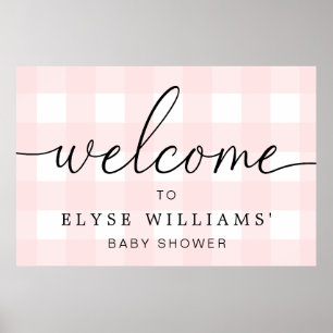 Roze Gingham Welkom Poster