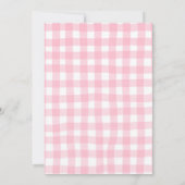 Roze Gingham Whimsical Picknick Bruiloft Feest Uit Kaart (Achterkant)