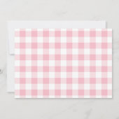 Roze Gingham Wildflower Baby shower Kaart (Achterkant)