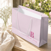 Roze Gingham Zoete Monogram Cadeaus