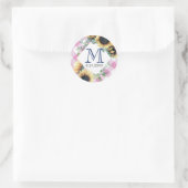 Roze Gingham Zonnebloem Dank Je Ronde Sticker (Tas)