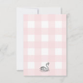 Roze Gingham Zwanen Boeken Verzoek Insteekkaart Kaart (Achterkant)