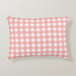 Roze Ginghamruitpatroon Accent Kussen