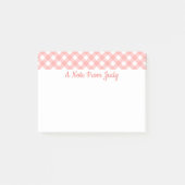 Roze Ginghamruitpatroon Post-it® Notes (Voorkant)