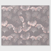 Roze Ginkgo-blad Botanisch Patroon Cadeaupapier (Vlak)