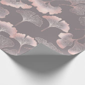 Roze Ginkgo-blad Botanisch Patroon Cadeaupapier (Hoek)