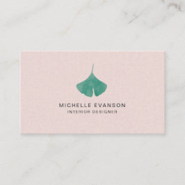  Roze Ginkgo Leaf Eenvoudige Natuur Visitekaartje