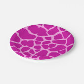 Roze giraf wild oerwoud mode glamour papieren bordje (Gekanteld)