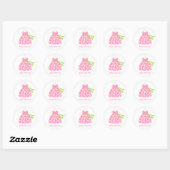 Roze Giraffe Afdrukdrukkers Ronde Sticker (Vel)
