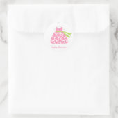 Roze Giraffe Afdrukdrukkers Ronde Sticker (Tas)