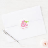 Roze Giraffe Afdrukdrukkers Ronde Sticker (Envelop)