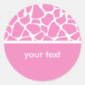 Roze Giraffe Afdrukken Aangepaste Stickers (Voorkant)