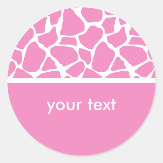 Roze Giraffe Afdrukken Aangepaste Stickers (Voorkant)