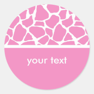 Roze Giraffe Afdrukken Aangepaste Stickers